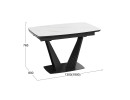 Стол раздвижной «Трэвис» Тип 1 Черный муар, Керамика матовая белый мрамор
