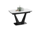 Стол раздвижной «Трэвис» Тип 1 Черный муар, Керамика матовая белый мрамор