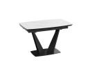 Стол раздвижной «Трэвис» Тип 1 Черный муар, Керамика матовая белый мрамор