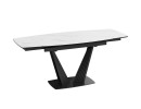 Стол раздвижной «Трэвис» Тип 1 Черный муар, Керамика матовая белый мрамор