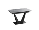 Стол раздвижной «Трэвис» Тип 1 Черный муар, Керамика матовая серый мрамор