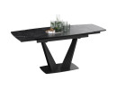 Стол раздвижной «Трэвис» Тип 1 Черный муар, Керамика матовая черный мрамор