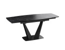 Стол раздвижной «Трэвис» Тип 1 Черный муар, Керамика матовая черный мрамор