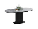 Стол обеденный раздвижной «Эридан» Тип 2 Черный муар, Керамика матовая серый мрамор