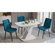 Стол обеденный «Гарда» Тип 1 Белый, Стекло матовое белое Стол обеденный «Гарда» Тип 1 Белый, Стекло матовое белое