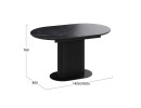 Стол обеденный раздвижной «Эридан» Тип 2 Черный муар, Керамика матовая черный мрамор