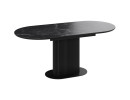 Стол обеденный раздвижной «Эридан» Тип 2 Черный муар, Керамика матовая черный мрамор